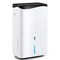 White 100 Pint Home Dehumidifier with Alexa and App Control for Basements